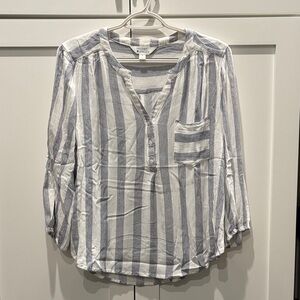 Market & Spruce Blue and White Striped Blouse